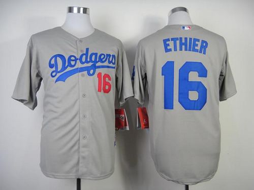 Los Angels Dodgers #16 Andre Ethier Stitched Grey MLB Jersey - Click Image to Close